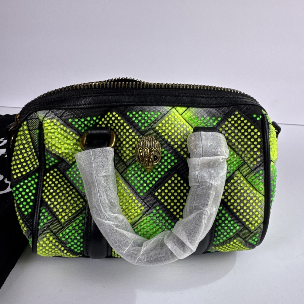 Kurt Geiger Neon Yellow Kensington Leather Inner Pockets Travel Crossbody Bag